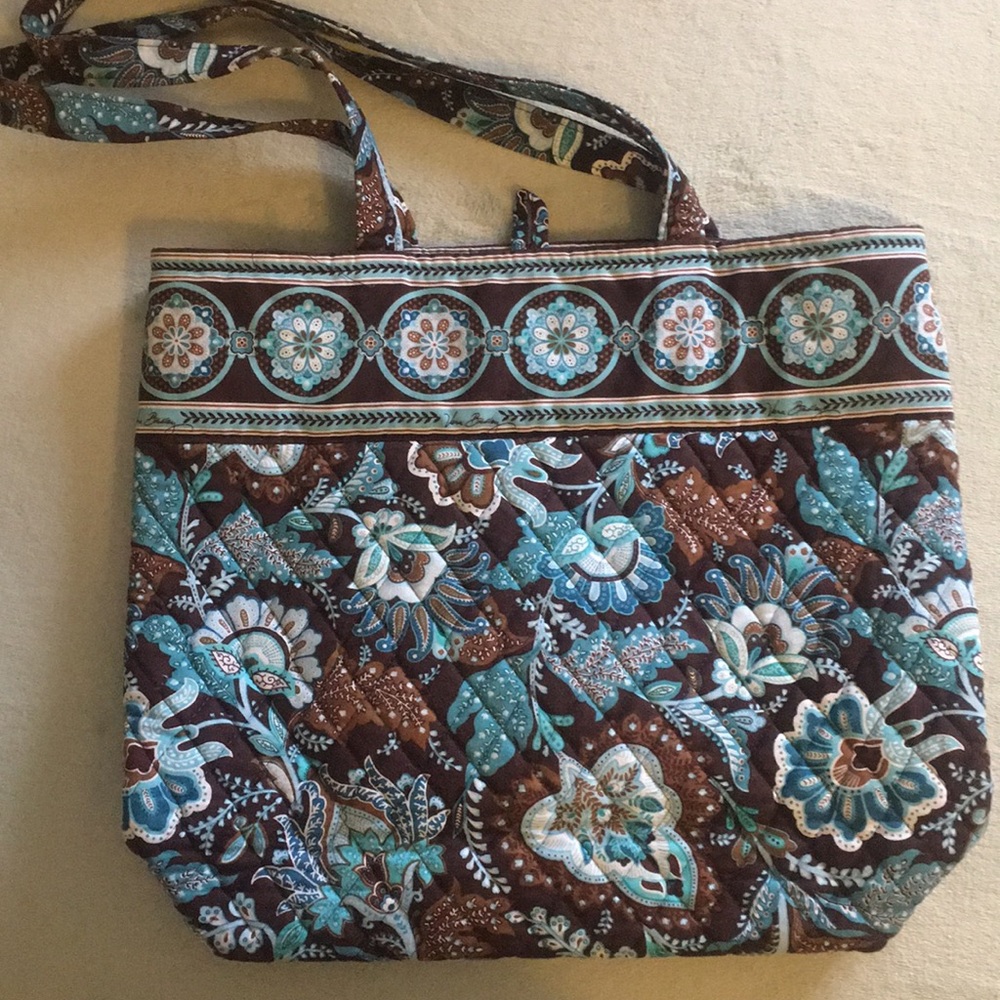 NWOT Vera Bradley Tote Bag in Brown and Blue
